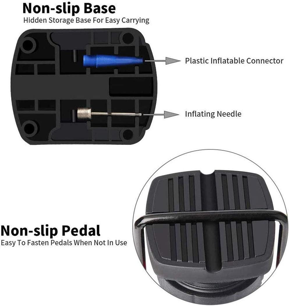 Diagram of a non-slip base and pedal with labeled parts on a white background